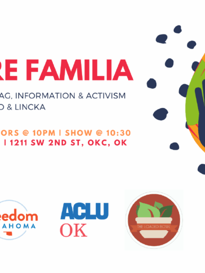 Poster for an evening of drag, information, and activism.