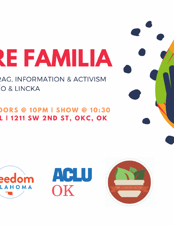 Poster for an evening of drag, information, and activism.