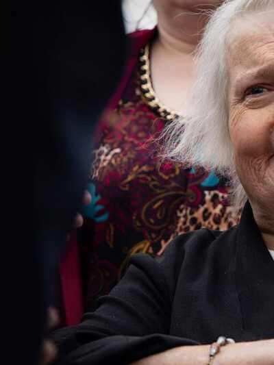 Photo of Aimee Stephens on black gradient