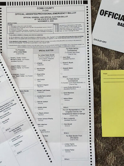 An absentee ballot.