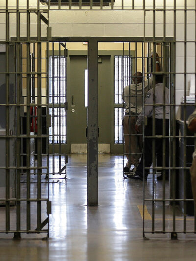 The interior hall of a prison.