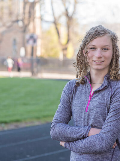 Image of Lindsay Hecox, ACLU client, on a track field.