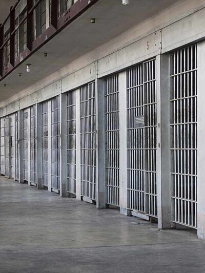 Jail cells with the doors closed inside an Idaho prison.