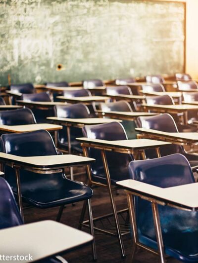 selective soft and blur focus.old wooden row lecture chairs in classroom in poor school.study room without student.