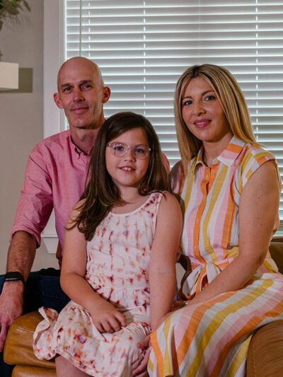 Brook Dennis, a 9-year-old transgender girl in Arkansas, is seen with her parents
