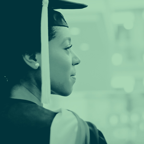 Person with a graduation cap