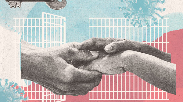 hands reaching out and a key