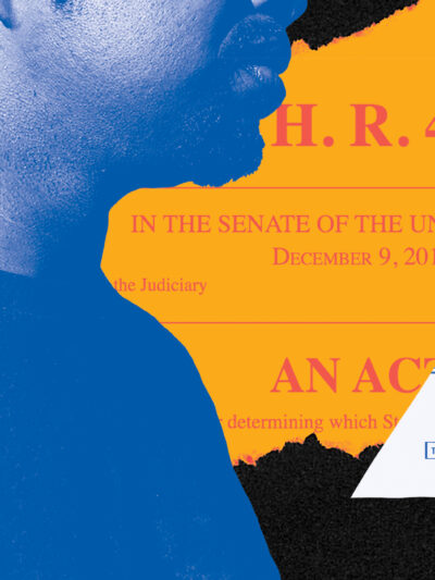 Person wearing blue with an I voted sticker