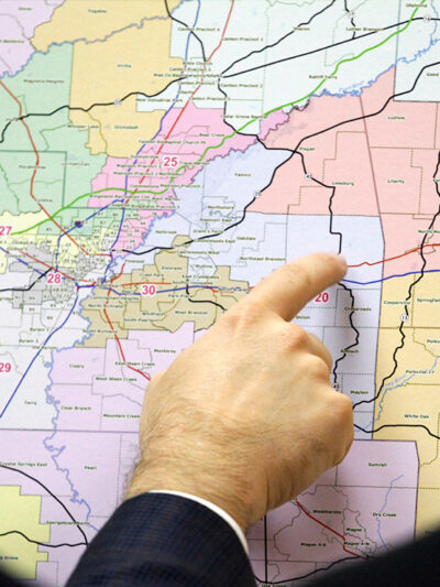 Lawmakers review changes in Senate districts on the oversized map