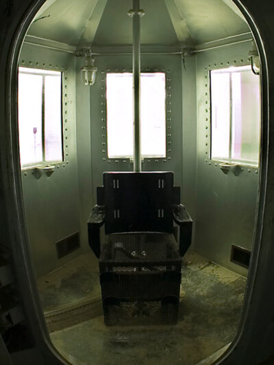 A photo of a prison gas chamber.