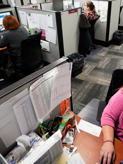 An intake call screening center for the Allegheny County Children and Youth Services office.