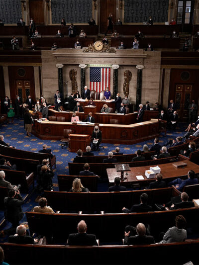 Congress convening to confirm the Electoral College votes cast in November 2020's election.