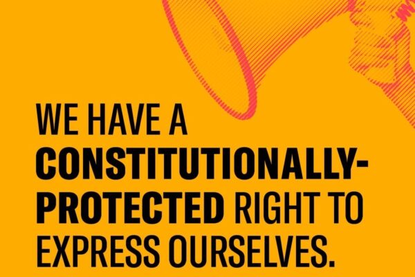 We have a Constitutionally protected right to express ourselves.