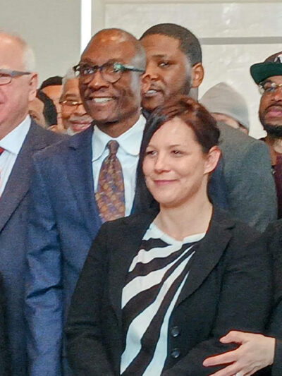 Watching Gov. Tim Walz sign House File 28 into law at the Minnesota Department of Revenue in March 2023.