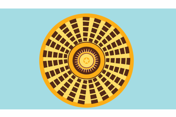 Light blue background, Oklahoma Capitol Rotunda