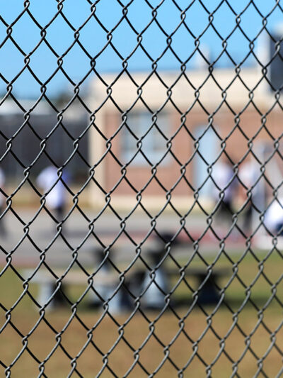 The exterior of an immigrant detention center.
