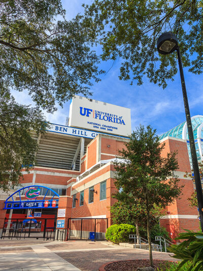 An exterior of the University of Florida.