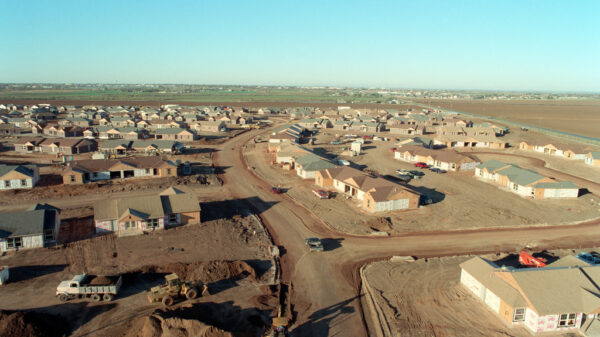 Arial view of housing