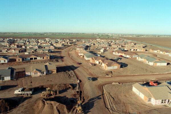 Arial view of housing