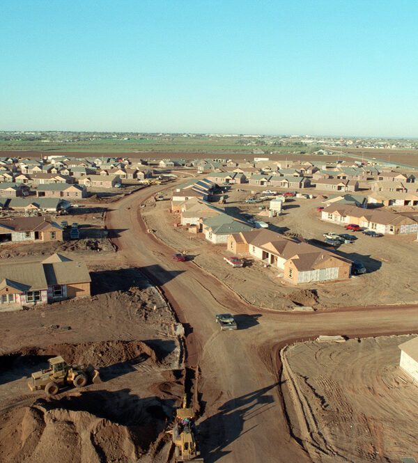 Arial view of housing