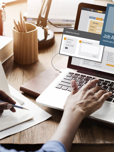 Person applying for a job online.