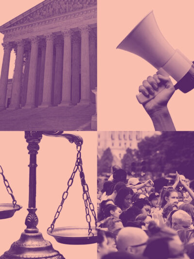 A checkered graphic featuring different images pertaining to the president, the Supreme Court, and royalty.