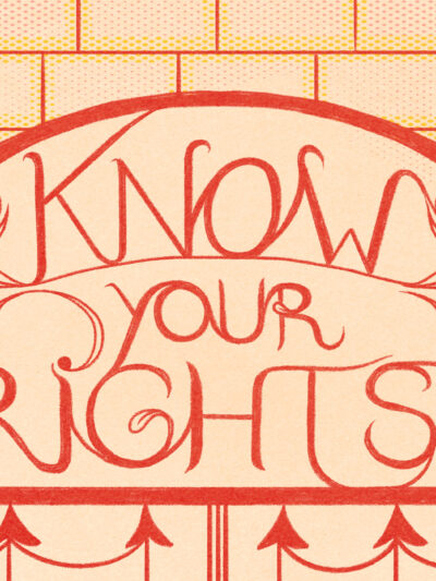 A comic graphic that says Know Your Rights.