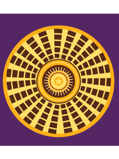 Purple background with Oklahoma Dome