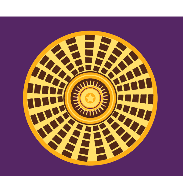 Purple background with Oklahoma Dome