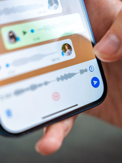 A phone screen showing WhatsApp audio messages.
