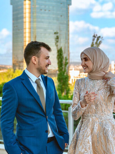 A photo of Mahmoud Khalil and Dr. Noor Abdalla.