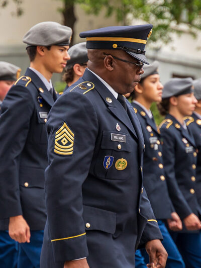 Participants in a Wilmington veterans day parade.