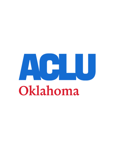 Blue text "ACLU" and red text "Oklahoma"