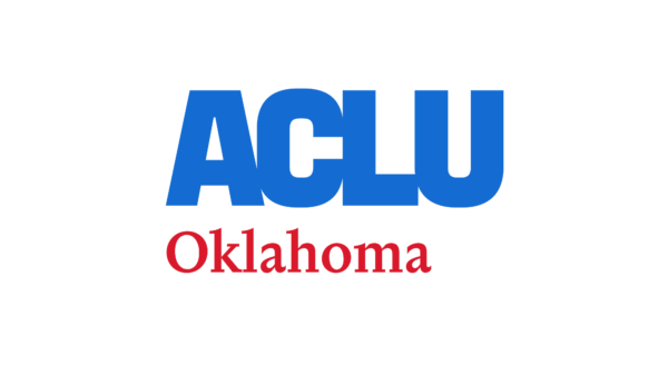 Blue text "ACLU" and red text "Oklahoma"