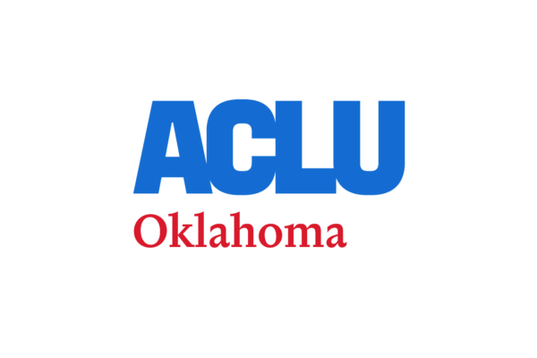 Blue text "ACLU" and red text "Oklahoma"