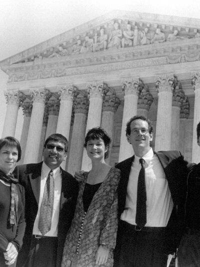 A photo of the the NEA Four at the supreme court.