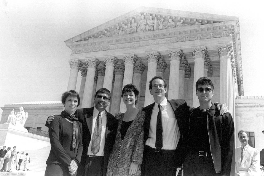 A photo of the the NEA Four at the supreme court.