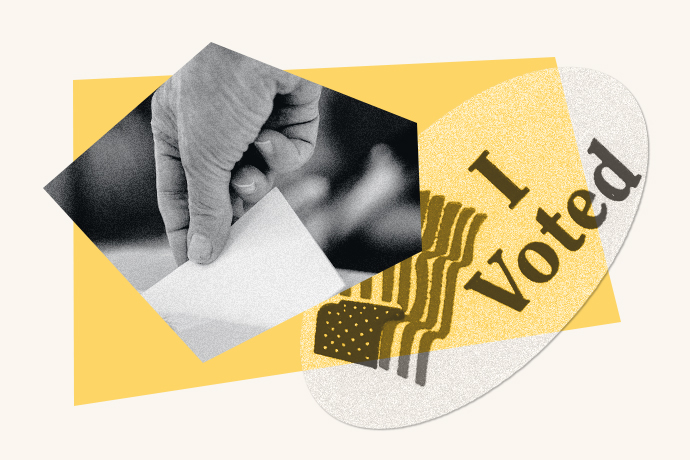 I voted sticker with yellow background.