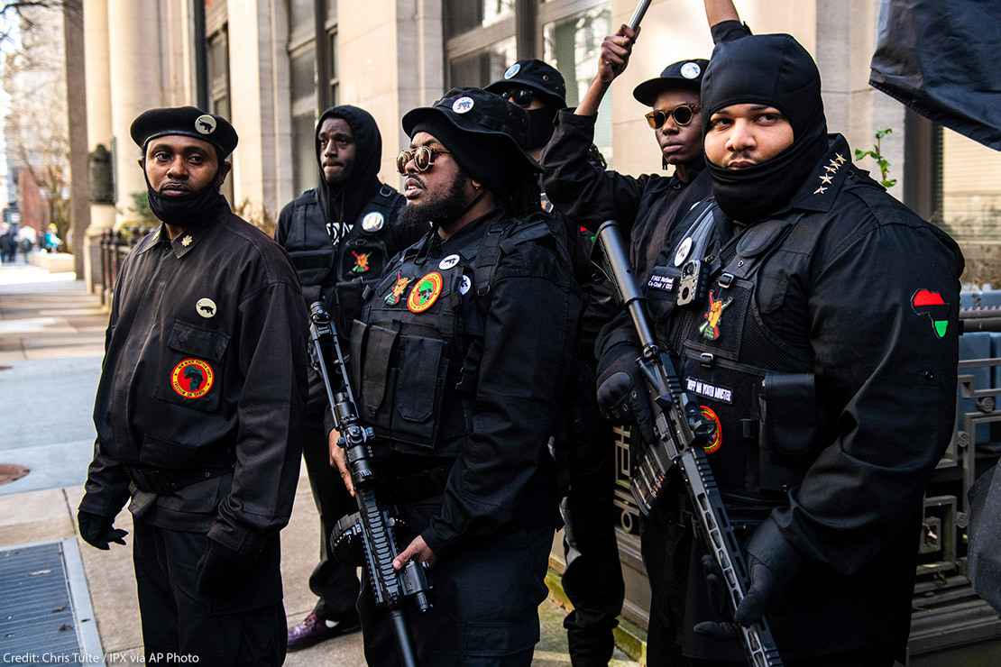 Members of the New Black Panthers attend a second amendment rally at the Virginia State Capitol in January 2021