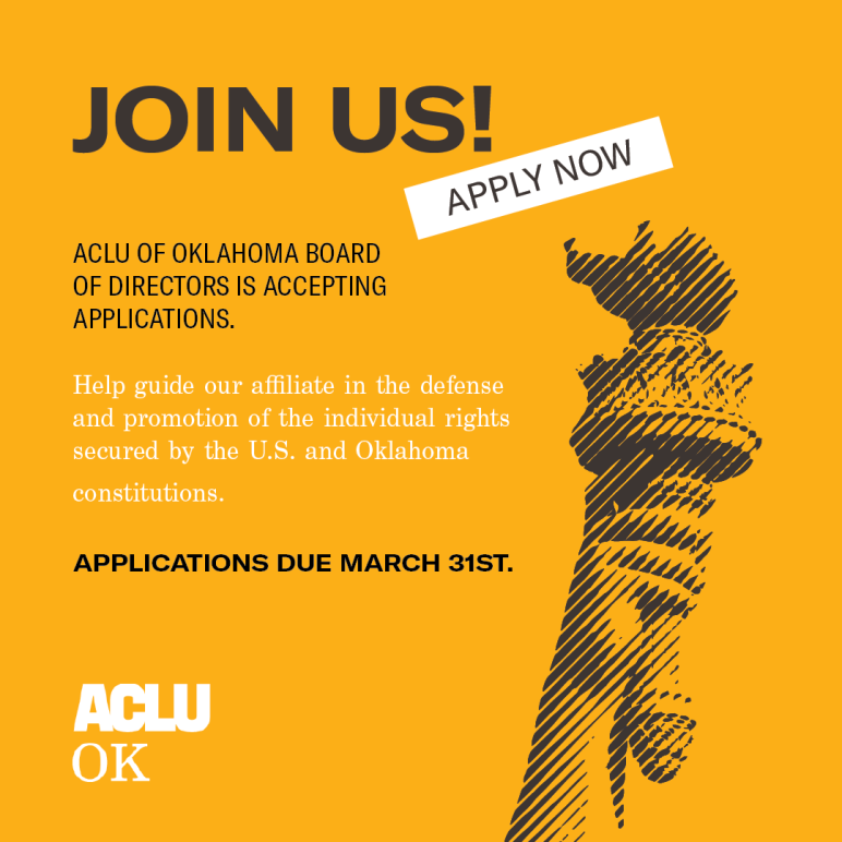 ACLU of Oklahoma Board of Directors accepting applications