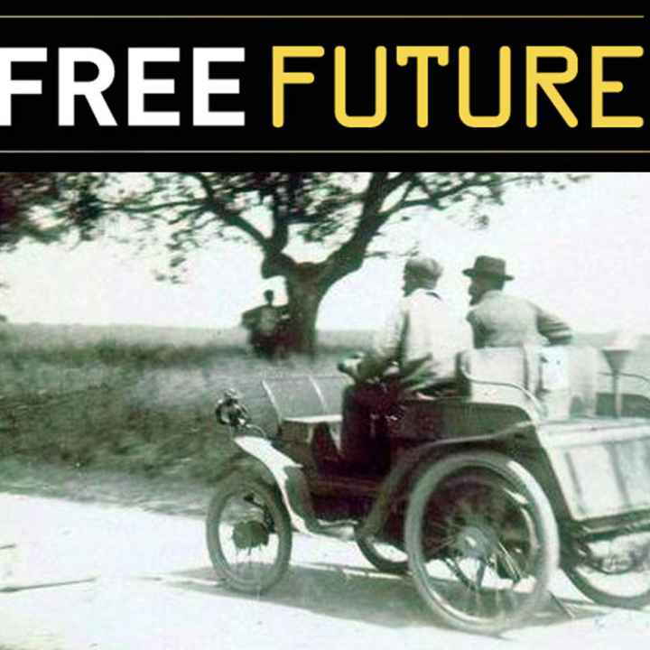 Vintage car driving on a road