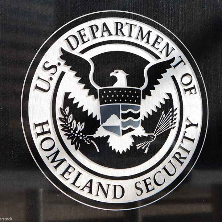 A Department of Homeland Security insignia.